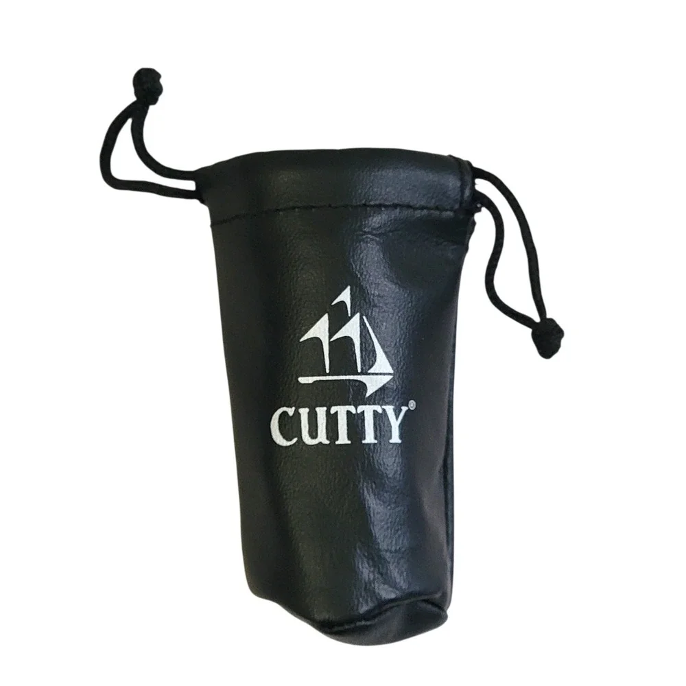 Cutty Sark Whisky Mini Shot Glass Set‎ 4pc Travel Pouch Black Metal Collectible